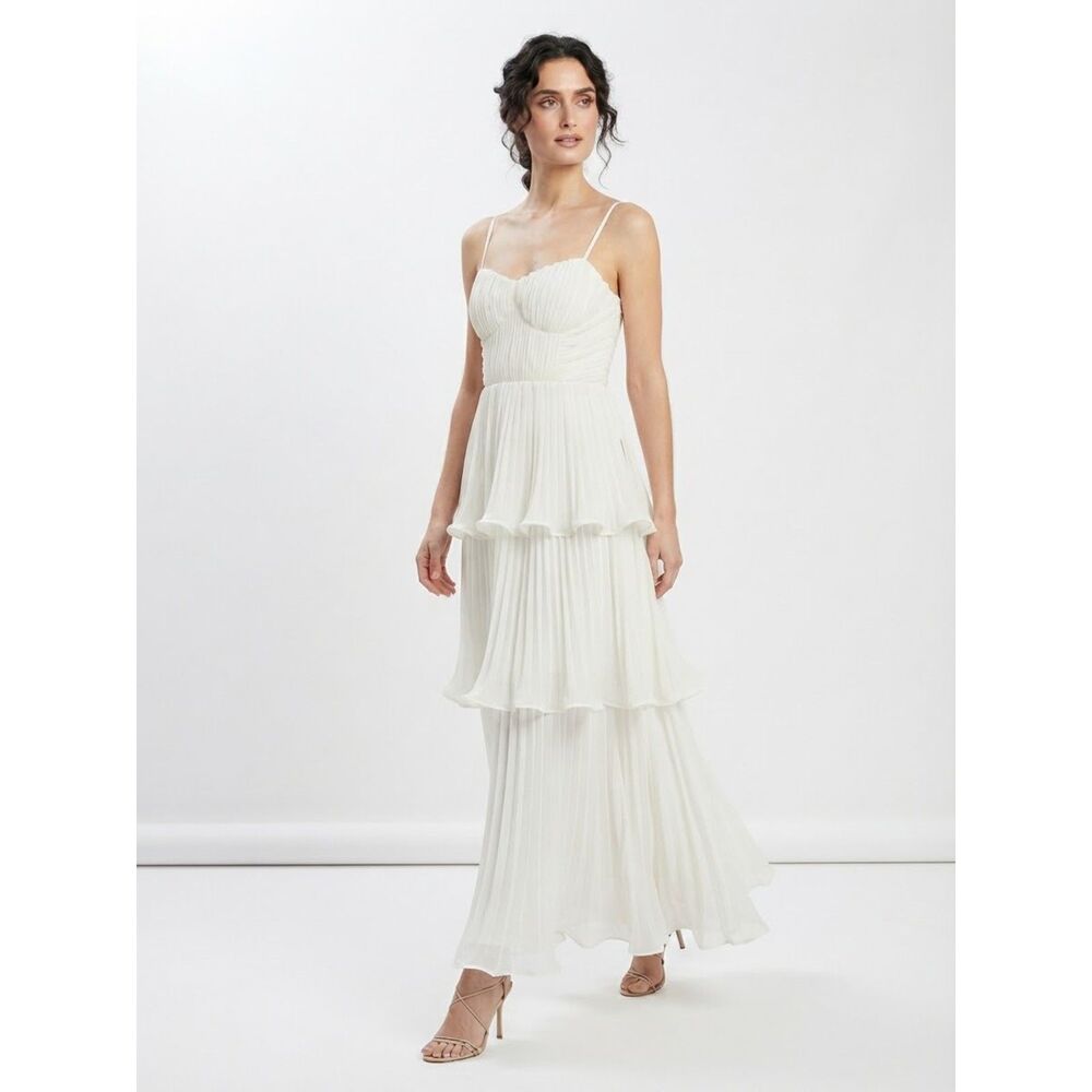 Lulus Women White Midi Dress Size S